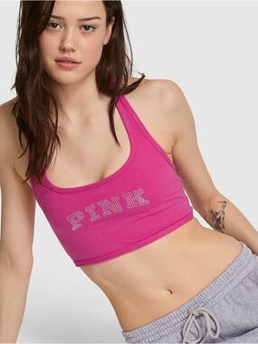 NWT Victoria’s Secret Pink All-Day Cotton Halter Bra M